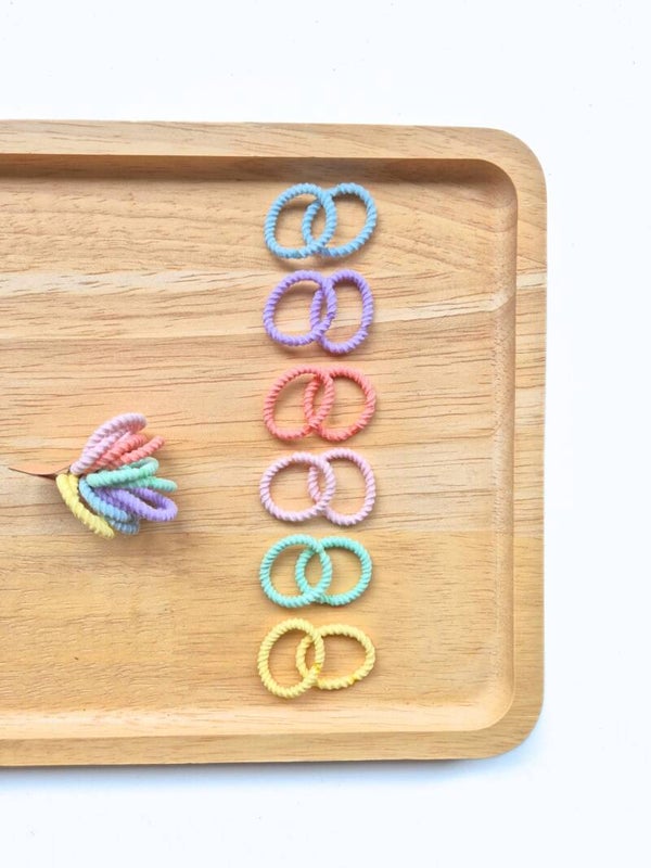 Setje Klippies Elastiekjes 12st Pastel