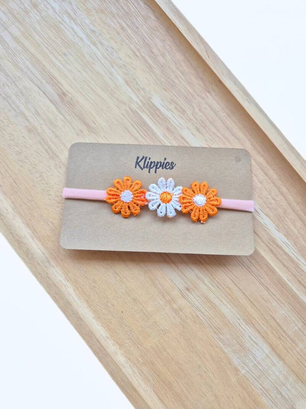 Klippies Babyhaarbandje Midi Bloem Oranje