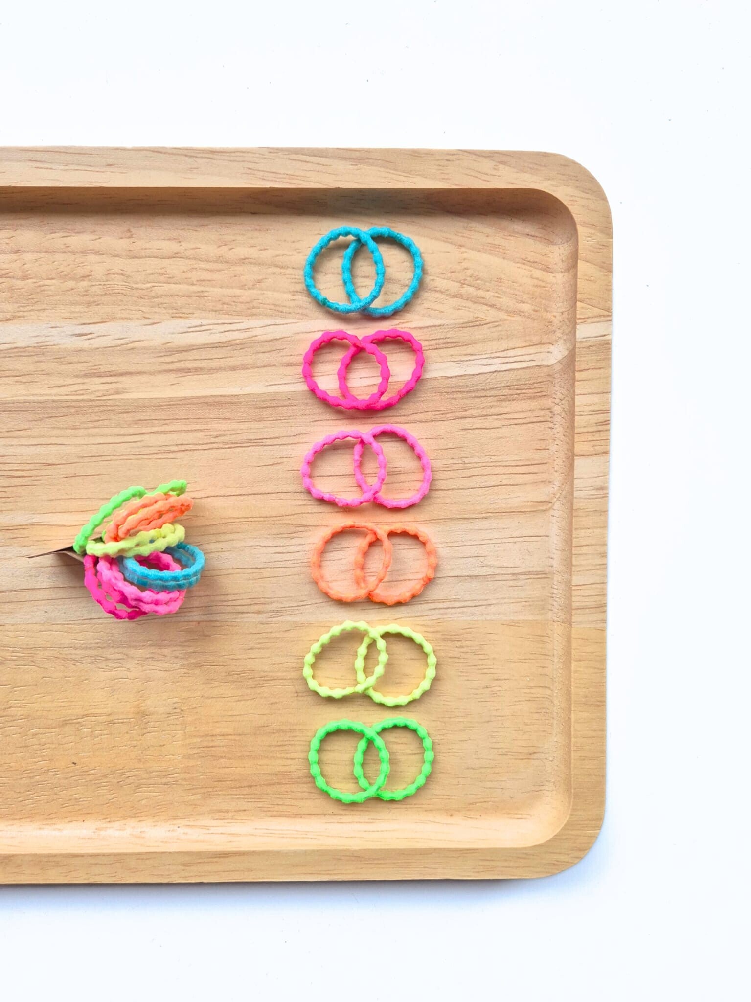 Setje Klippies Elastiekjes 12st Neon