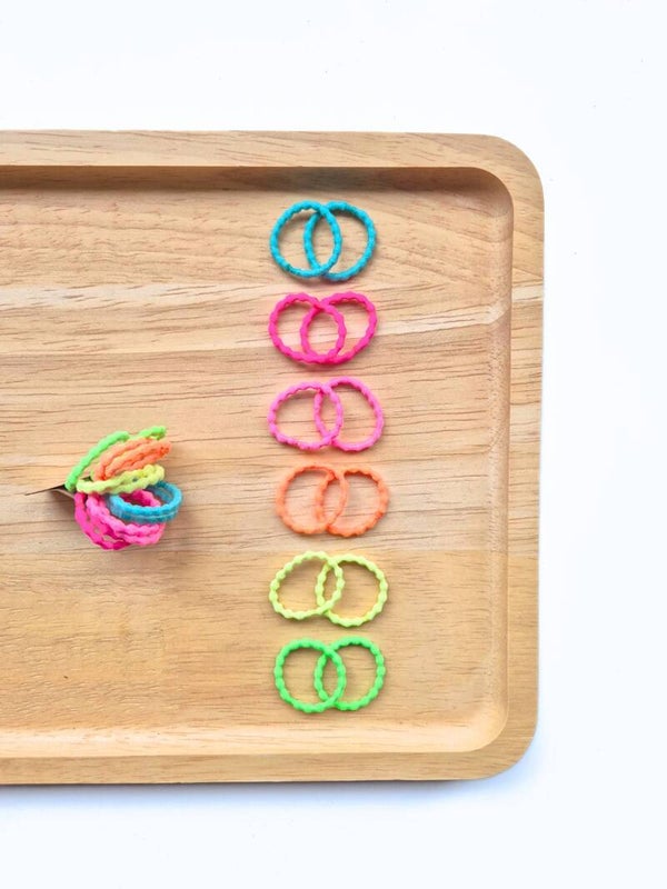 Setje Klippies Elastiekjes 12st Neon