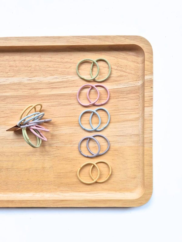 Setje Klippies Elastiekjes 10st Glad Lichte Kleuren