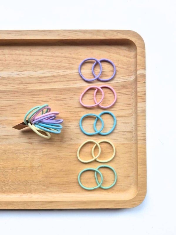 Setje Klippies Elastiekjes 10st Glad Pastel