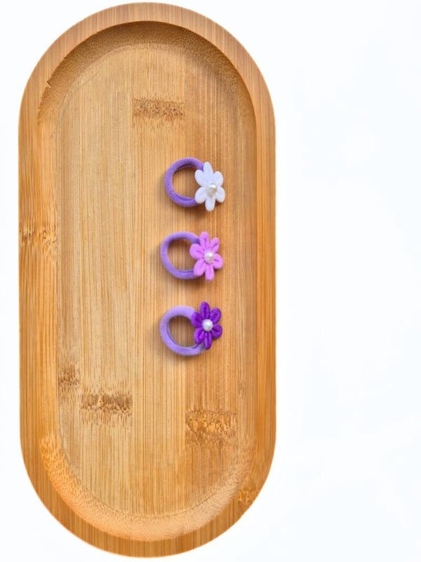 Setje 2 stuks Klippies Elastiekjes bloem paars