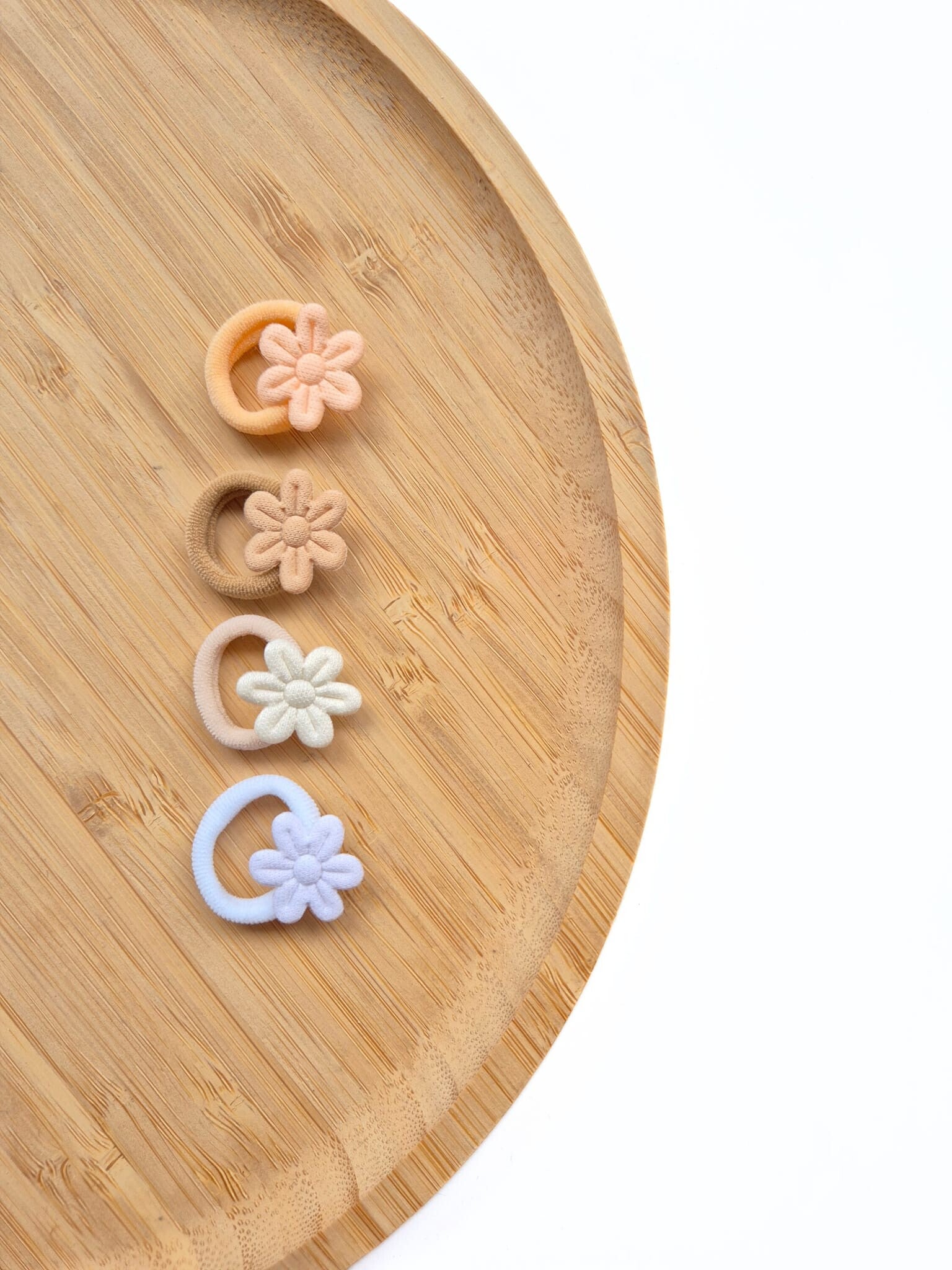 Setje Klippies Elastiekjes Daisy Natural