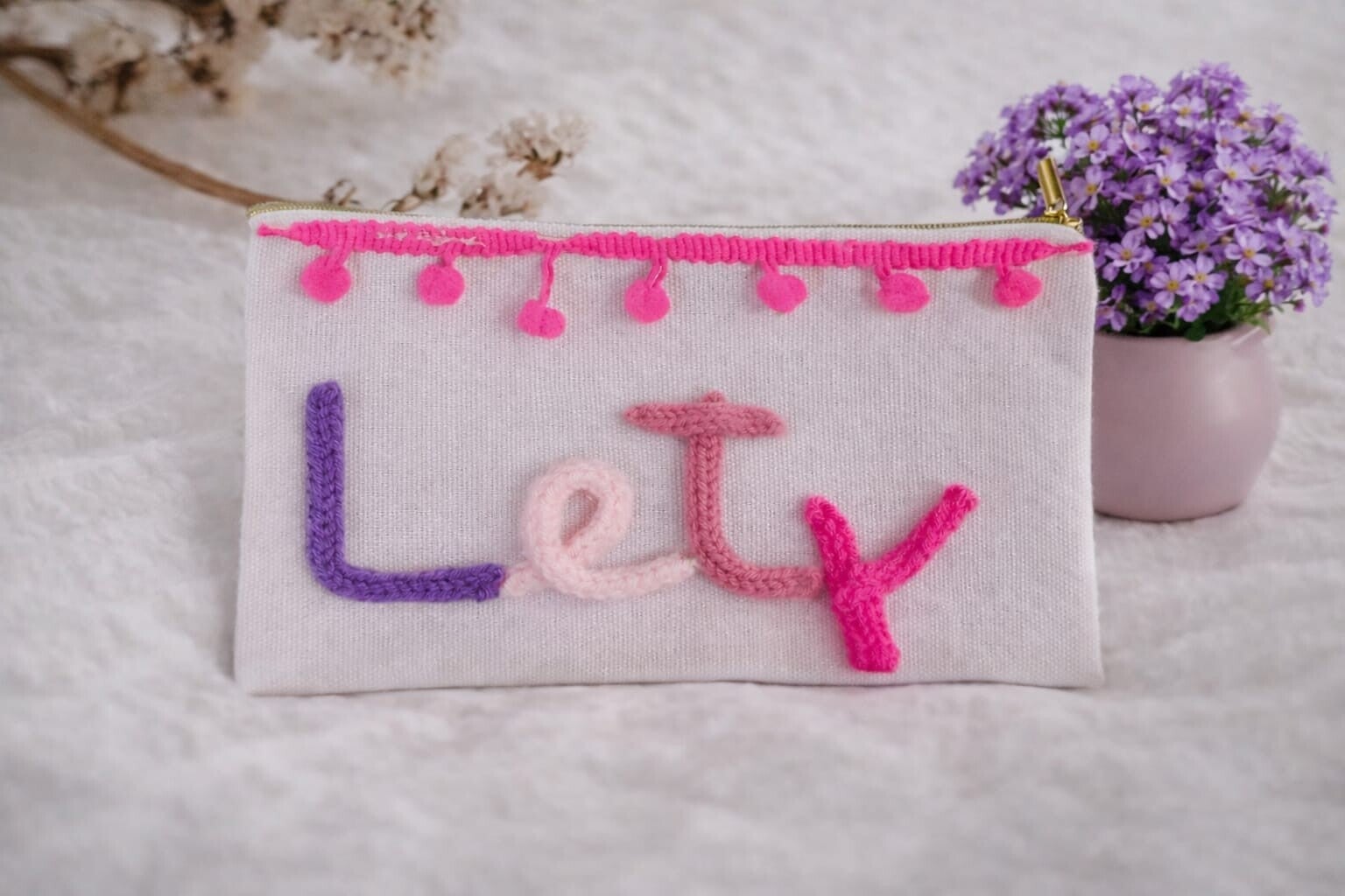 Pochette personalizzata in tricotin