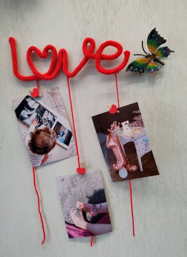 Portafoto “Love” in tricotin