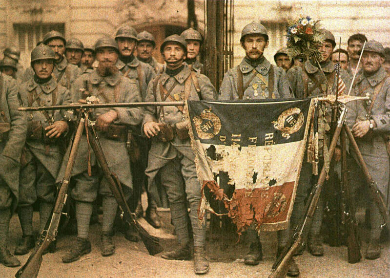 les poilus après la victoire en 1918