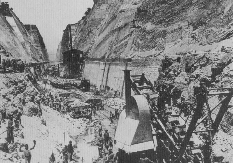 Construction du canal (vers 1890)