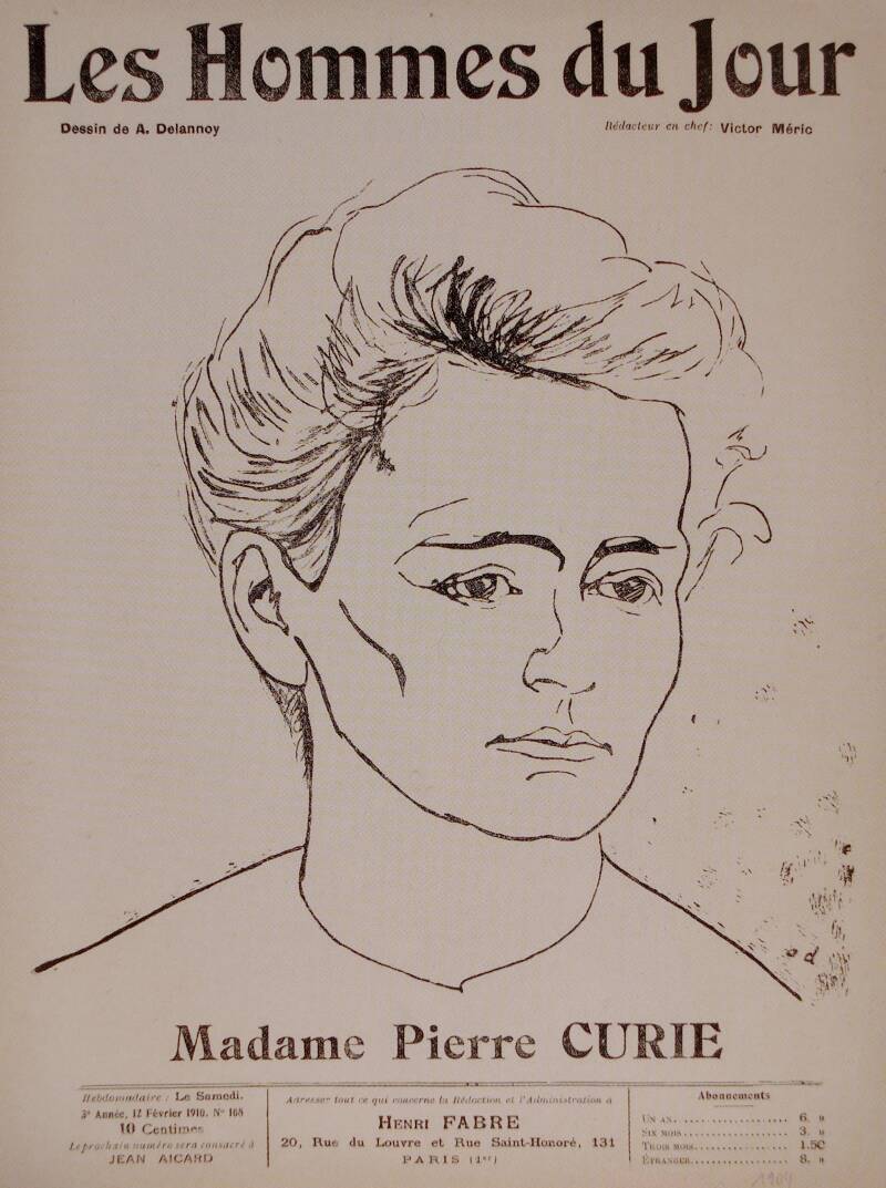 Marie Curie en couverture de Les Hommes du jour, 1911.
