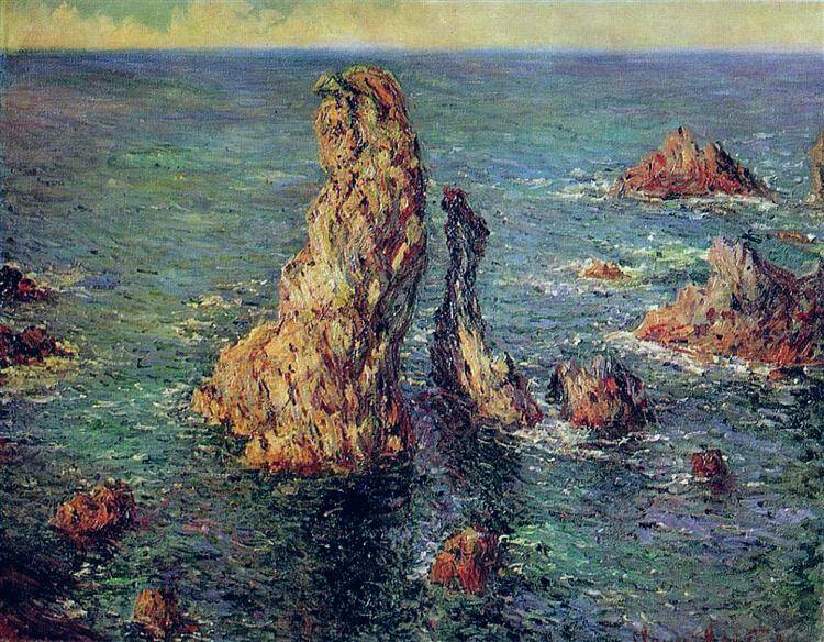 Monet : Les Pyramides de Port-Coton, mer sauvage (1886)
