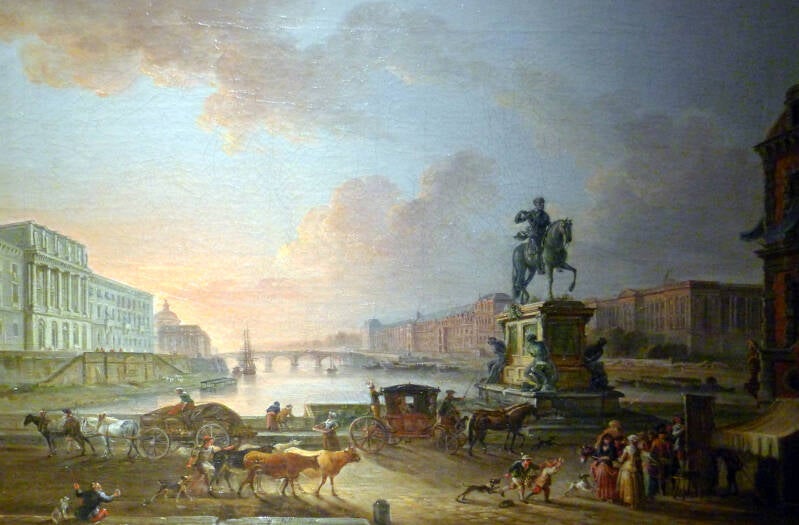 pont Neuf : statue équestre d'Henri IV, vers 1775