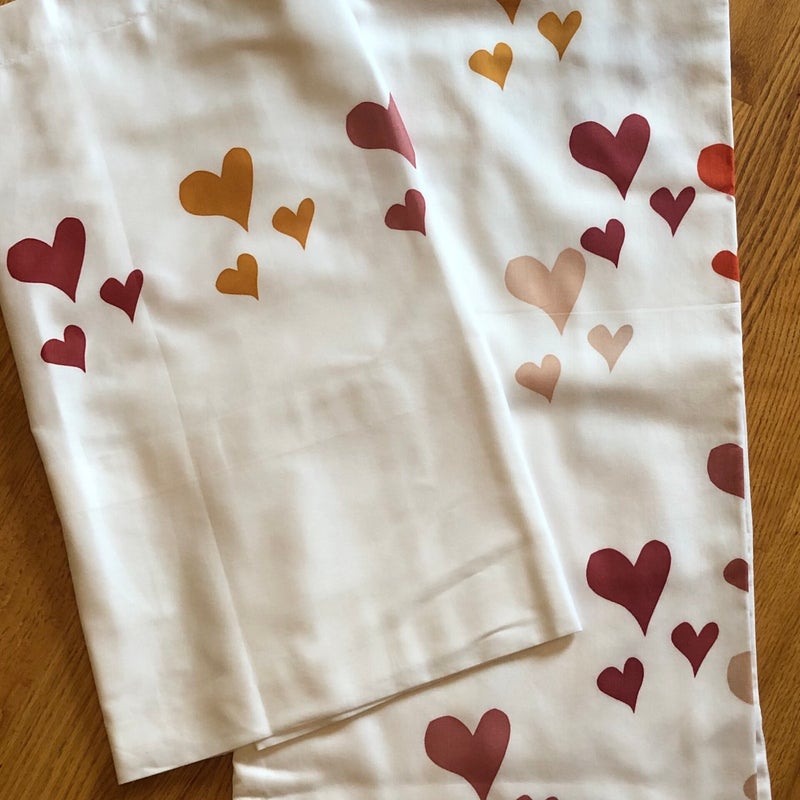 Hjörtu, þrykkt á ver