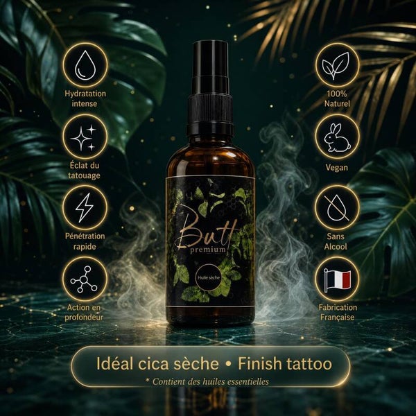 L'huile sèche - huile aux vertus cicatrisante et finish tattoo