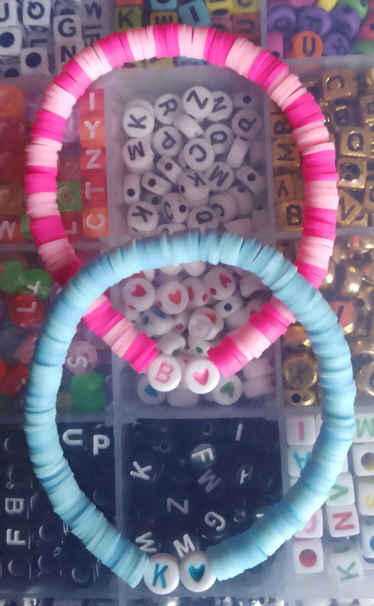 Barbie and Ken Inspired Clay Bead Bracelets
