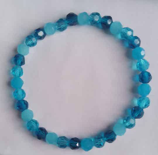 Blue Faceted Glass Beaded Bracelets