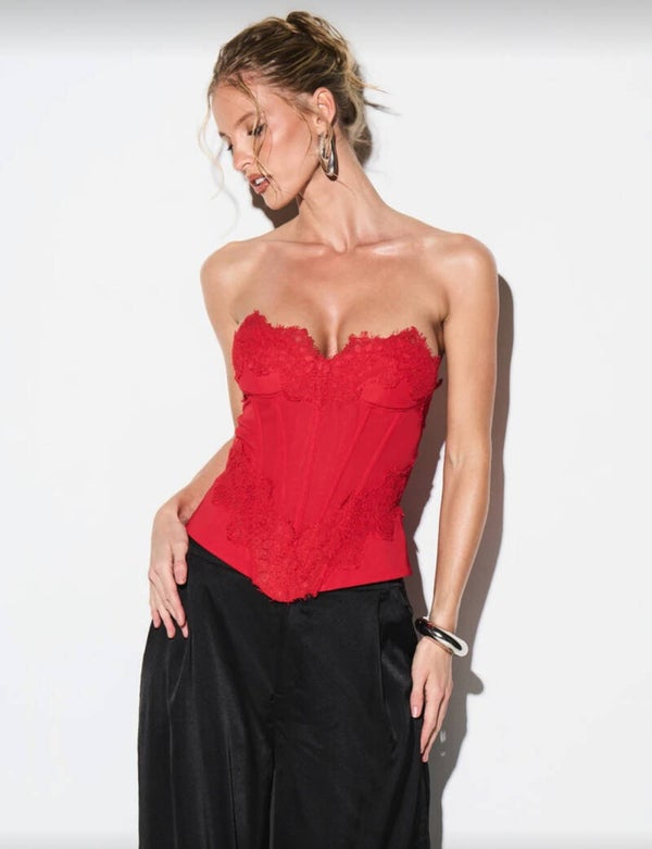 Top corset en dentelle pour femme