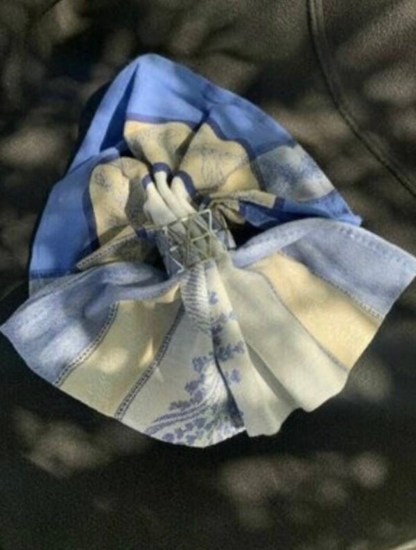 Serviette lavande bleu