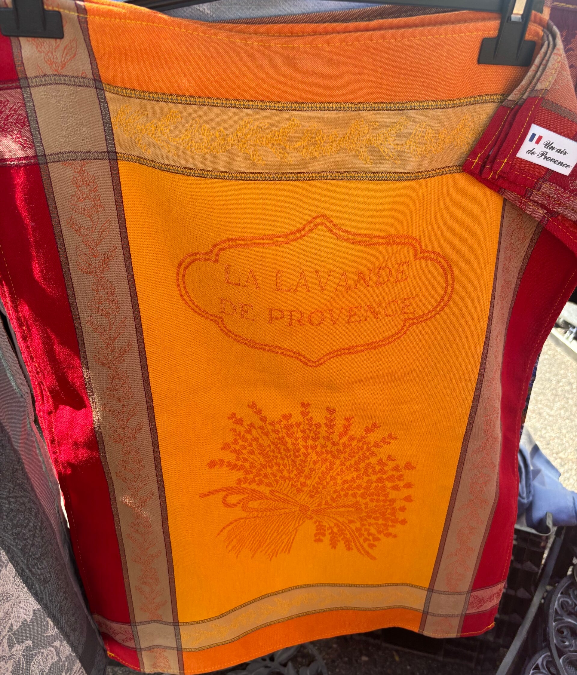 Torchon lavande rouge