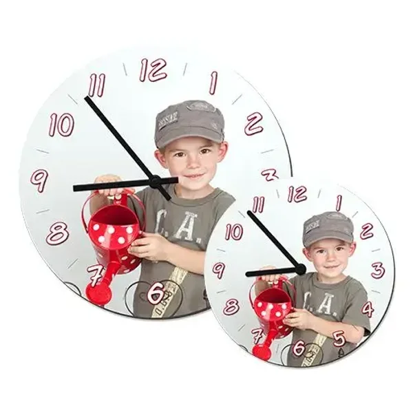 Hartfaser-Wanduhr rund personalisierbar mit Uhrwerk
