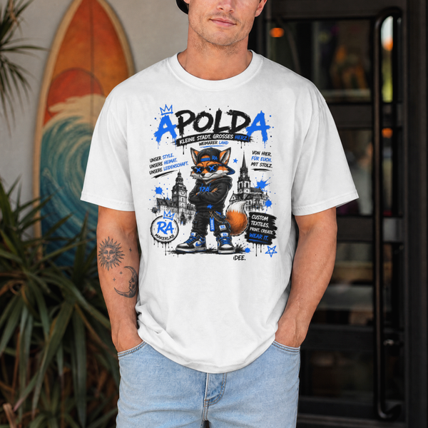 Unisex T-Shirt "Apolda City Fox" – Streetwear von RA Makerlab
