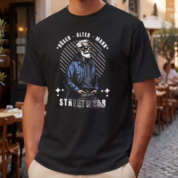 Herren T-Shirt "Böser Alter Mann" - Vintage Streetwear Grafik mit Coolem Old Man Print, Baumwolle