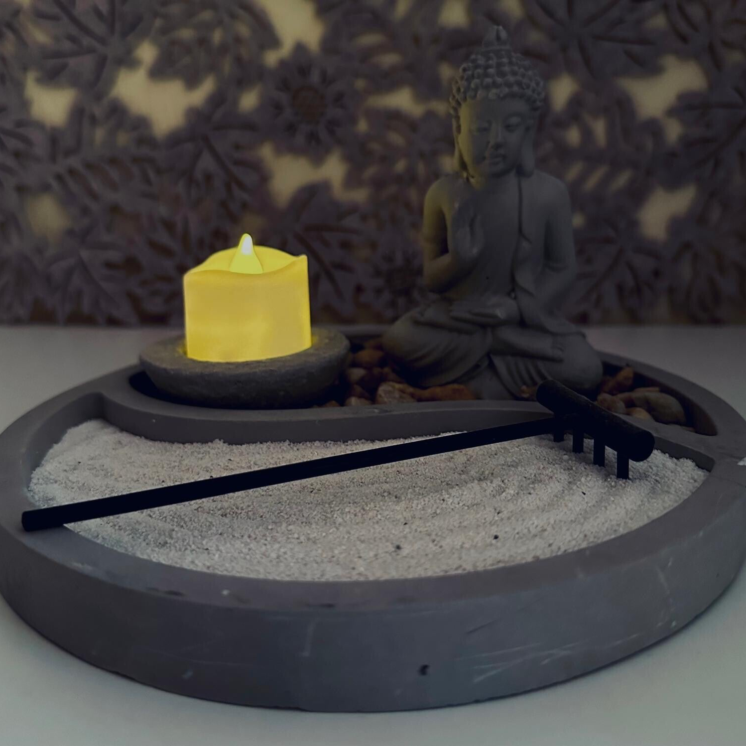 Mini Zen-Garten Deko-Set "Buddha" inkl. Sand & Dekosteinen