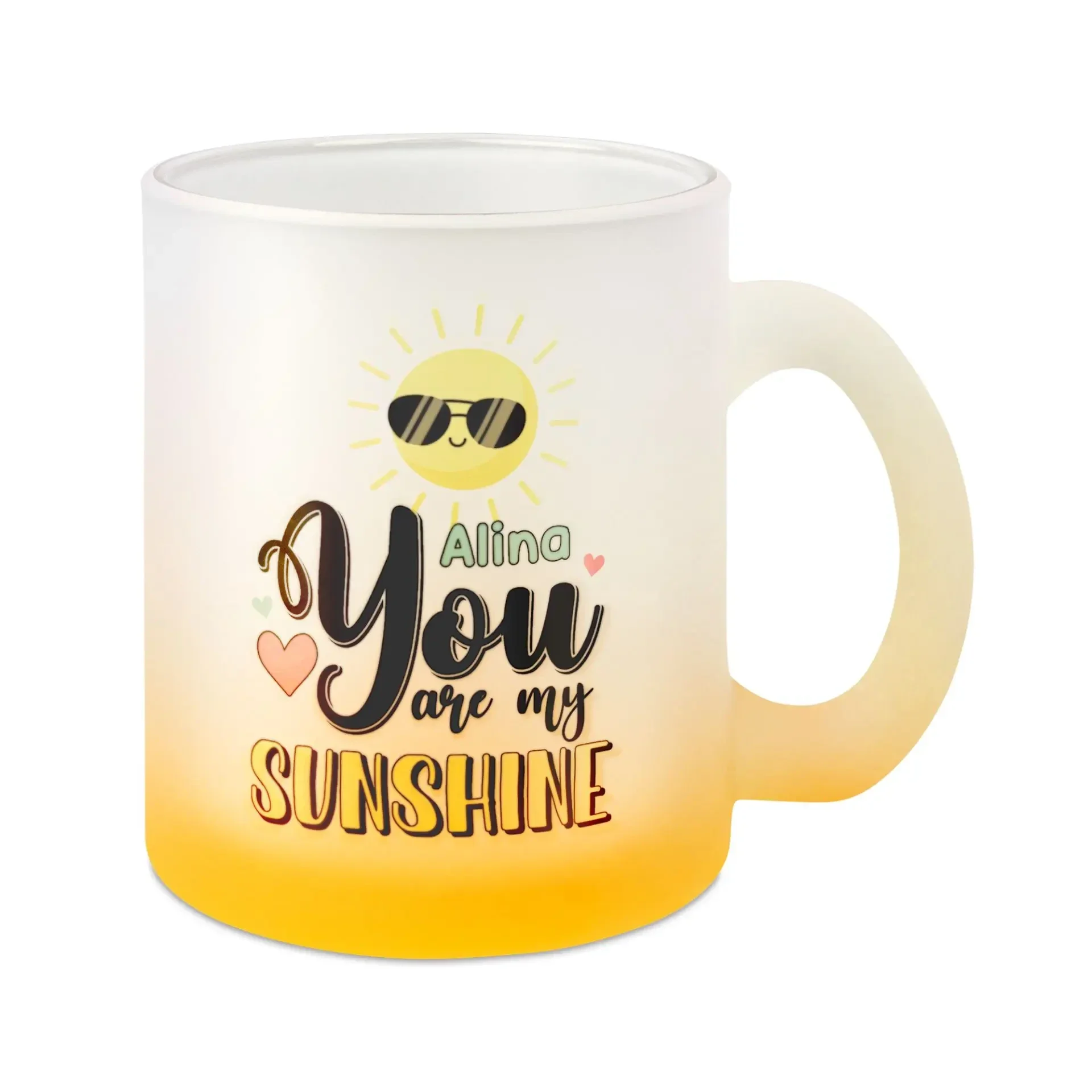 Glastasse mit Farbverlauf personalisierbar, Orca™ Coating, div. Farben