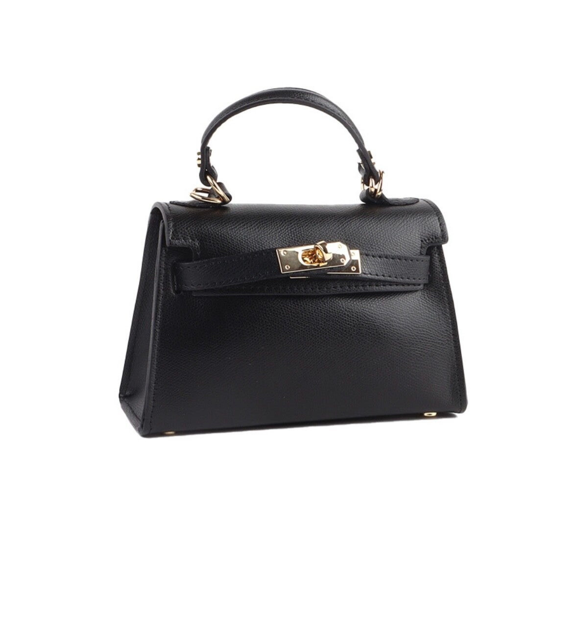 Lederen handtas zwart