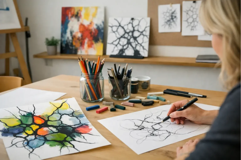 Kopf aus Stift an