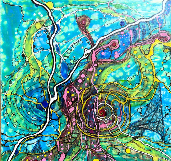 Im Fluss - Bild Acryl-Mischtechnik auf Leinwand