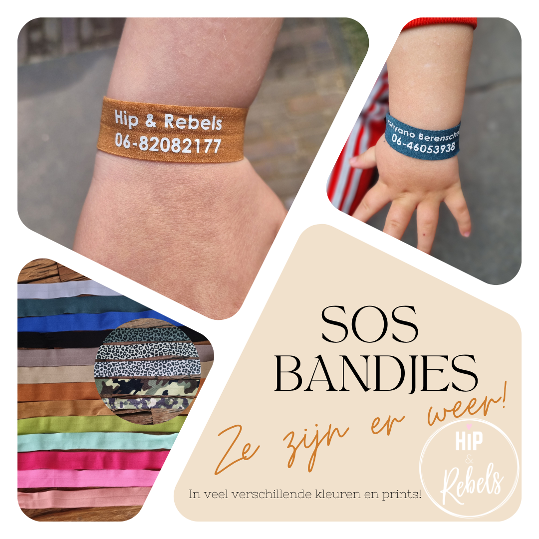 SOS bandje met naam en telefoonnummer