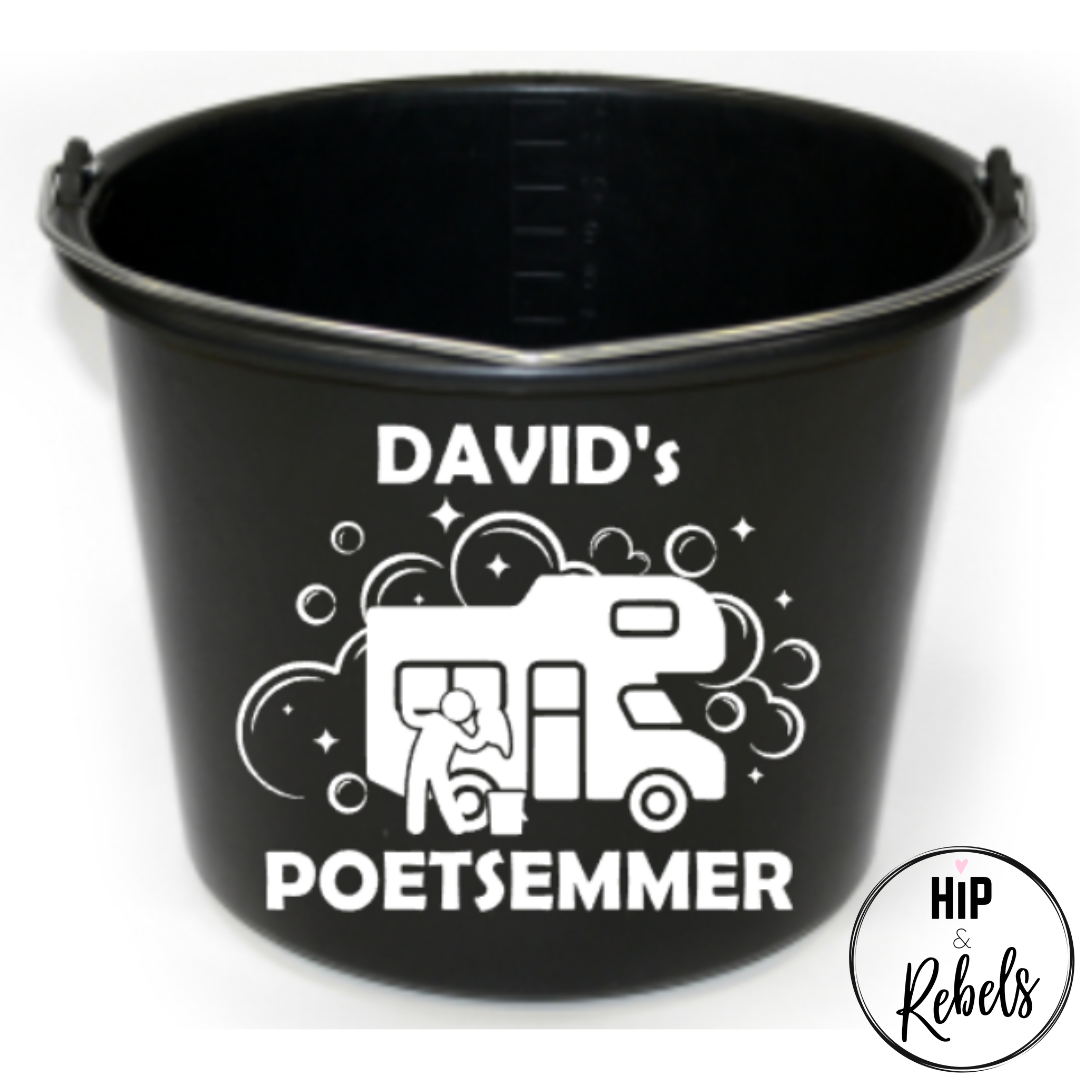 Emmer - Poetsemmer (camper) met naam of tekst