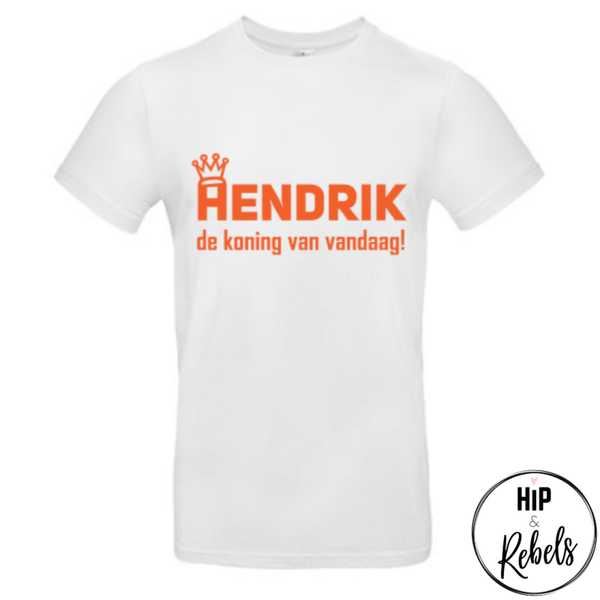 T-shirt met lange (of korte) mouw - De koning(in) van vandaag! (met naam)