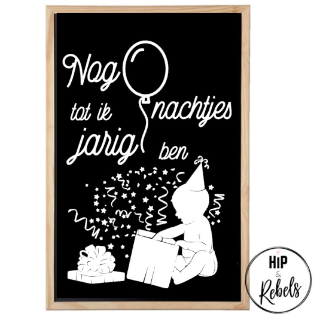 Aftelkalender verjaardag (krijtbord)