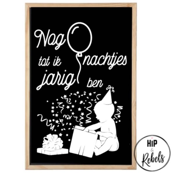 Aftelkalender verjaardag (krijtbord)