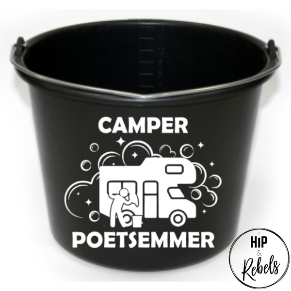 Emmer Poetsemmer (camper) met naam of tekst Hip & Rebels