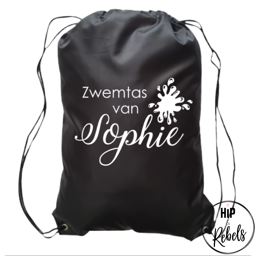 Zwemtas (polyester) - Waterspetter (met naam)