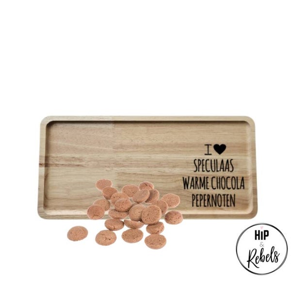 Sinterklaas plankje - I love speculaas, warme chocola, pepernoten