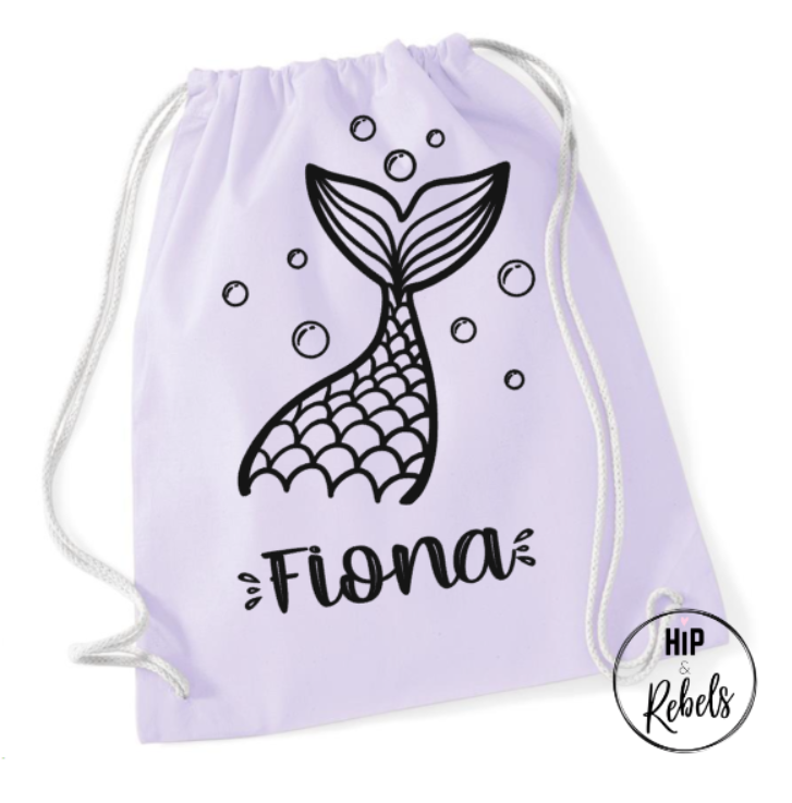 Katoenen zwemtas - Zeemeermin (met naam)