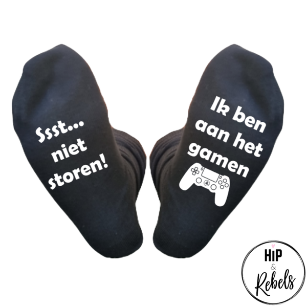 Sokken met tekst - Ssst... niet storen! Ik ben aan het gamen