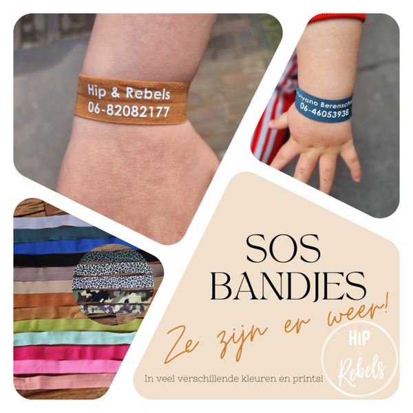 SOS bandje met naam en telefoonnummer