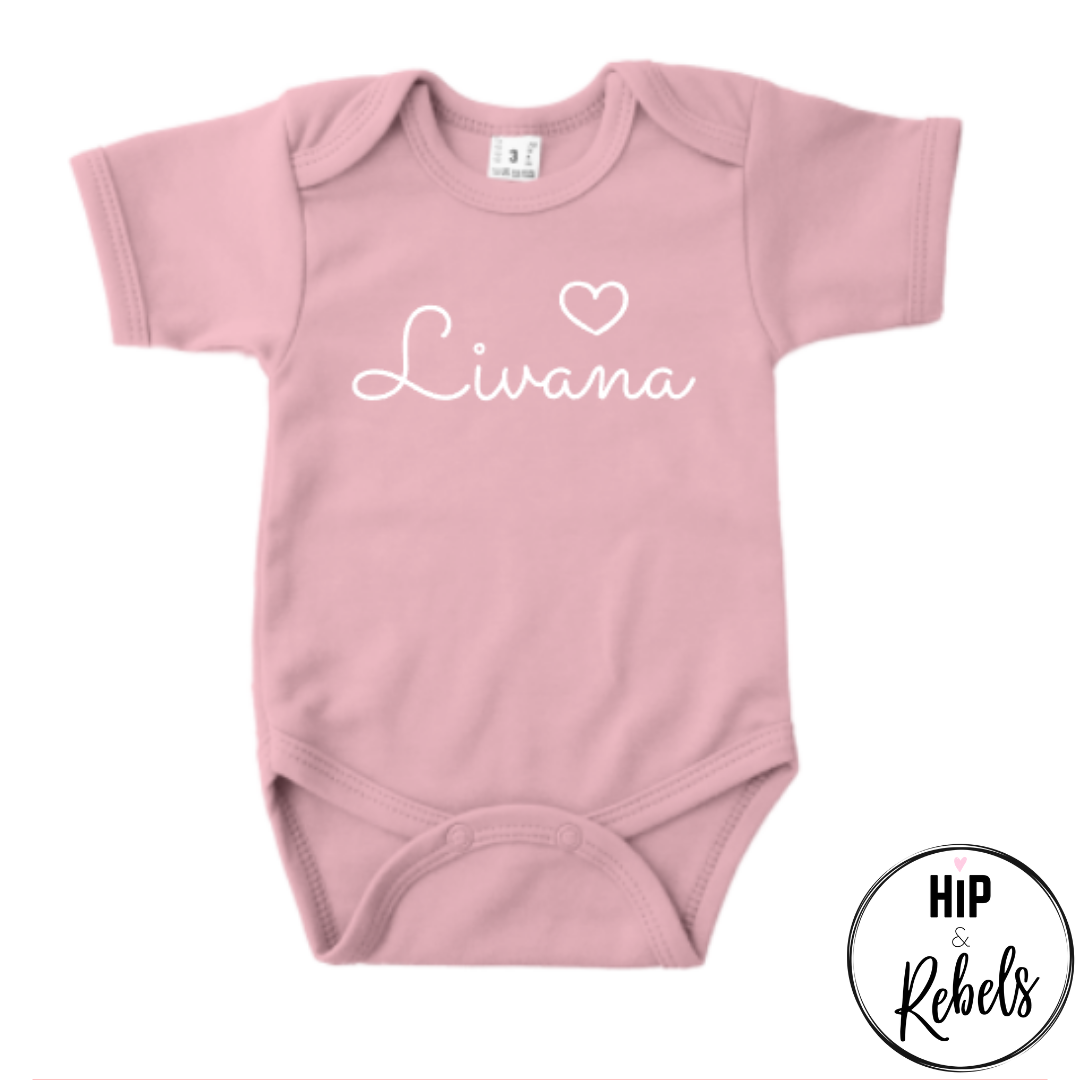 Romper - met naam / hartje