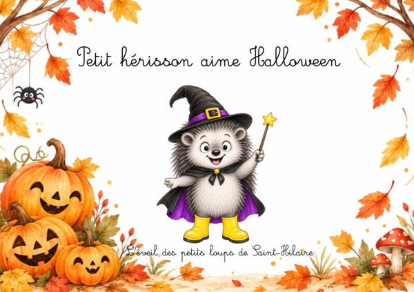 Petit hérisson aime Halloween kamishibaï A3