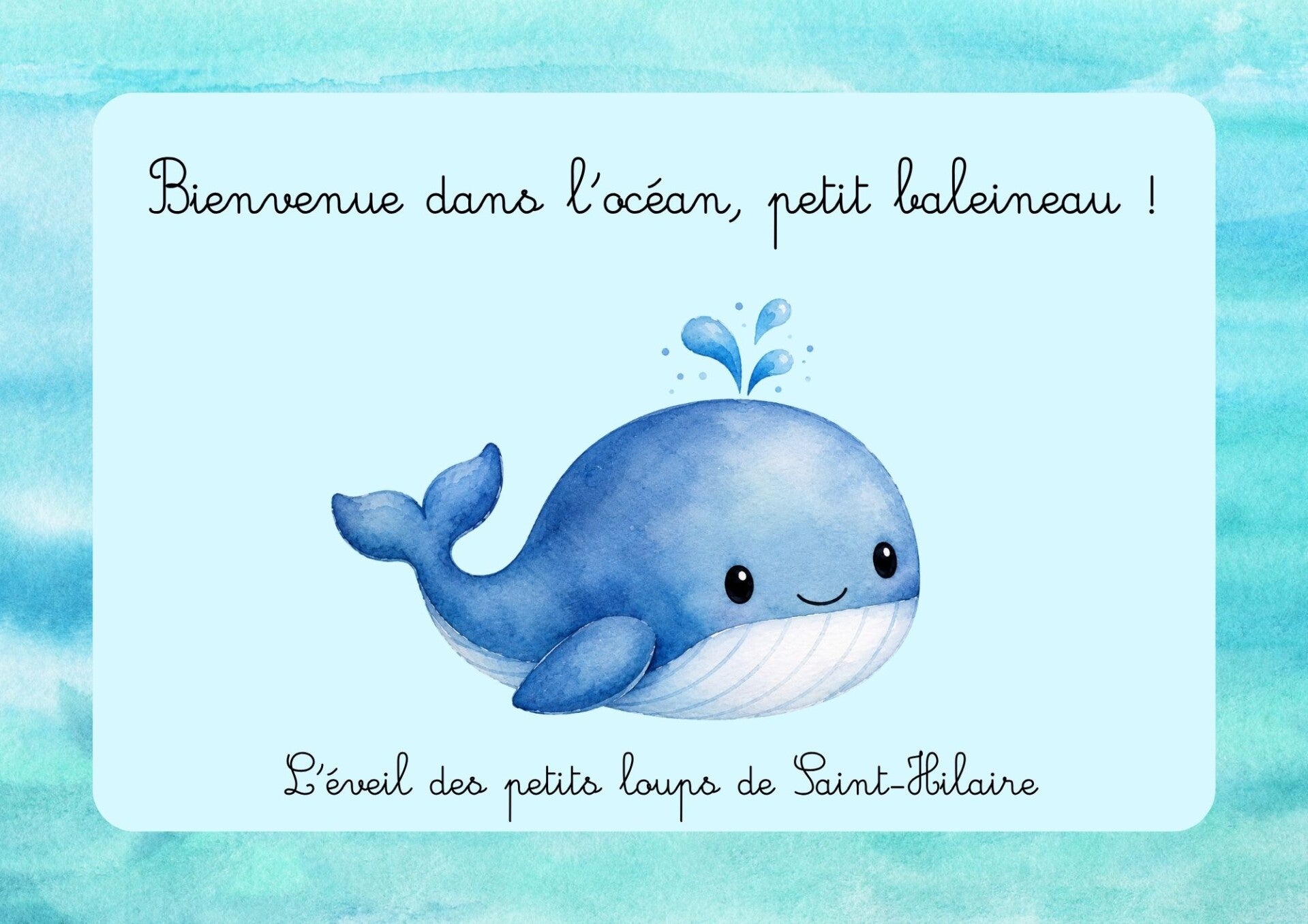 Bienvenue dans l’océan, petit baleineau