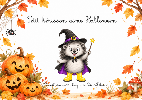 Petit hérisson aime Halloween kamishibaï