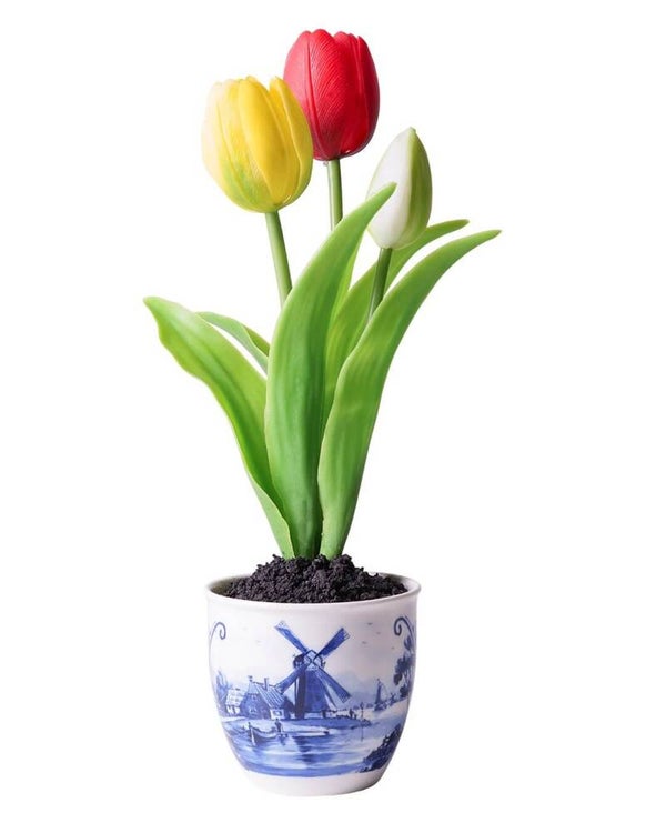 Bloempot met Tulpen Molen