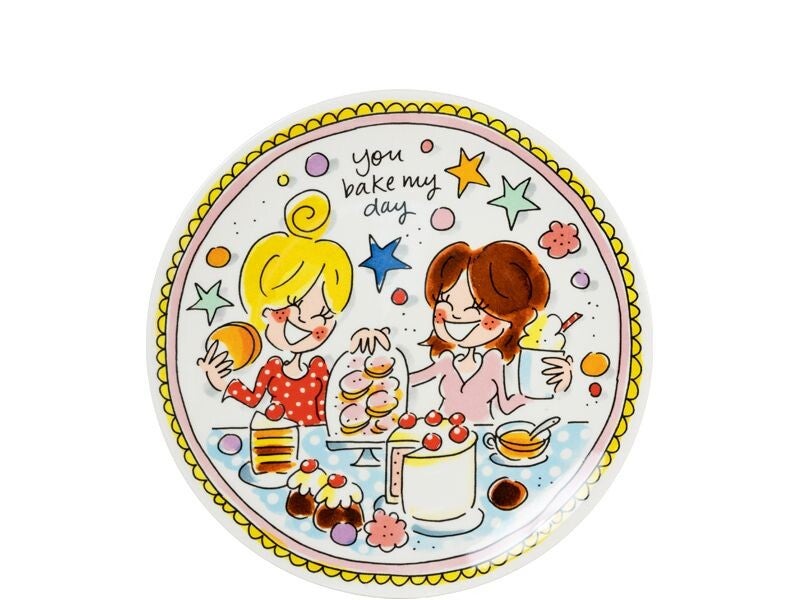 Taartbord 18 cm Roze rand