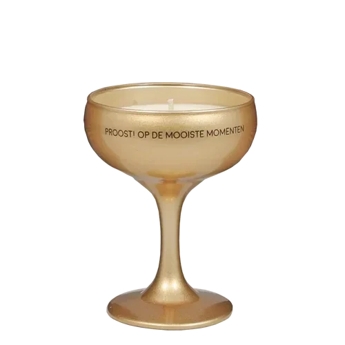 Geurkaars in Champagneglas - Proost