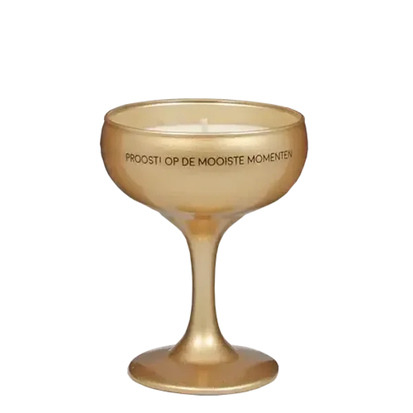 Geurkaars in Champagneglas - Proost