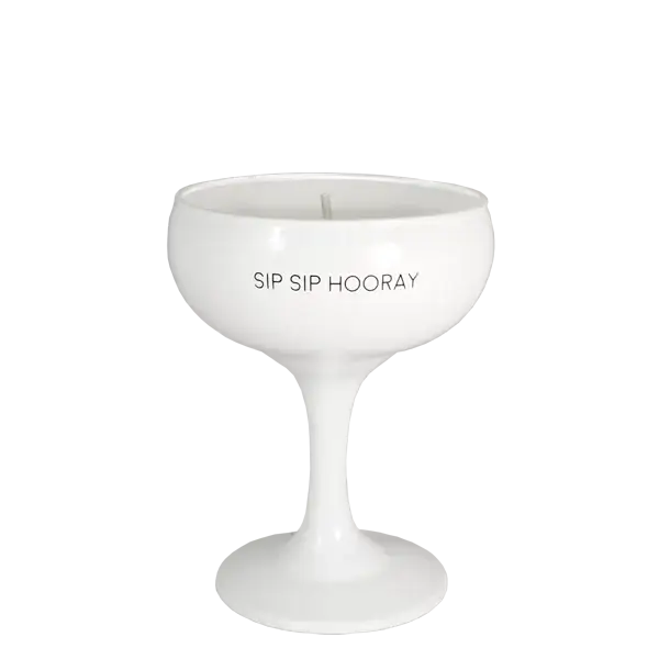 Geurkaars in Champagneglas - Sip Sip  Hooray